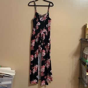 High low skirted romper